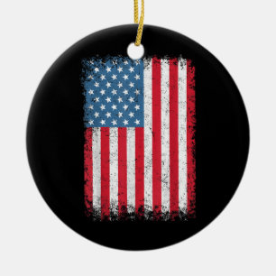 Adorno De Cerámica Bandera Patriótica Americana Para Hombres Mujeres 