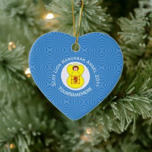 Adorno De Cerámica Bandera personalizada de Hanukkah del León Rampant