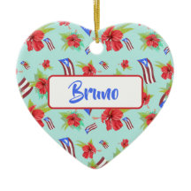 Bandera portorriqueña Flor de Maga