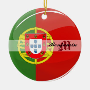 Adorno De Cerámica Bandera portuguesa redonda
