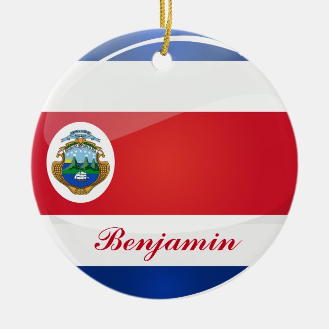 Adorno De Cerámica Bandera redonda de Rican de la costa (Frente)