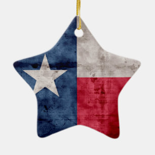 Adorno De Cerámica Bandera resistida del estado de Tejas del vintage