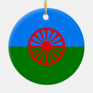 Adorno De Cerámica Bandera romaní