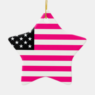 Adorno De Cerámica bandera rosa estadounidense