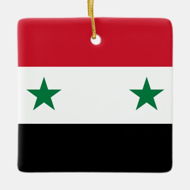 Adorno De Cerámica Bandera siria (siria) (Anverso)