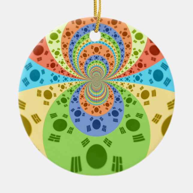 Adorno De Cerámica Bandera surcoreana inspira arte abstracto (Frente)