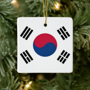 Adorno De Cerámica Bandera surcoreana zKR001 Corea del Sur,
