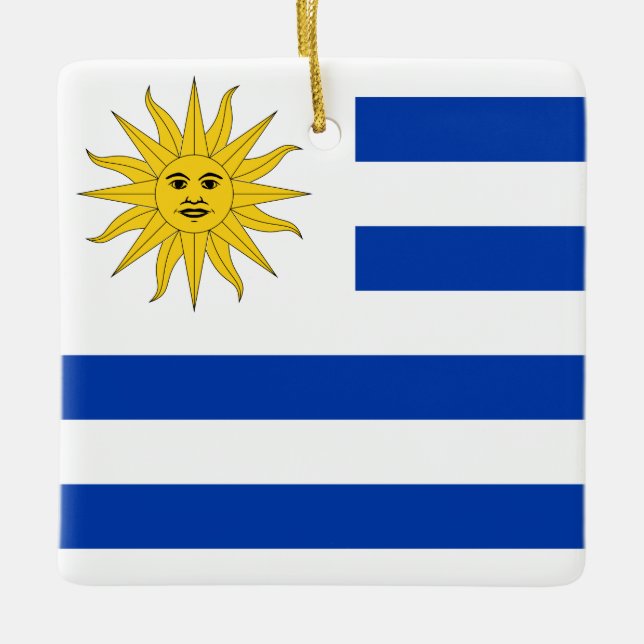 Adorno De Cerámica Bandera uruguaya (Anverso)