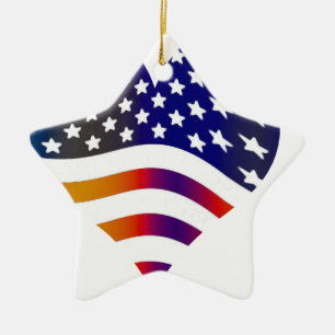 Adorno De Cerámica bandera usa corazón amor americano honor tropas ra