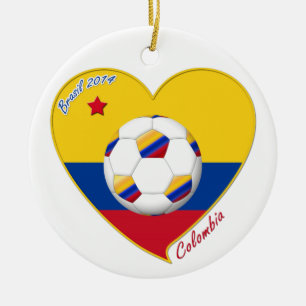 Adorno De Cerámica Bandera y equipo nacional de COLOMBIA FÚTBOL 2014