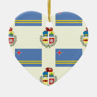 Adorno De Cerámica Bandera y escudo de Aruba