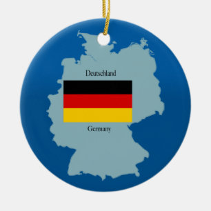 Adorno De Cerámica Bandera y mapa de Alemania