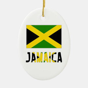 Adorno De Cerámica Bandera y palabra de Jamaica