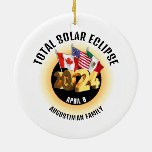 Adorno De Cerámica Banderas 2024 TOTAL Familia ECLIPSE SOLAR