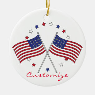 Adorno De Cerámica Banderas americanas Thunder_Cove patriótico el 4