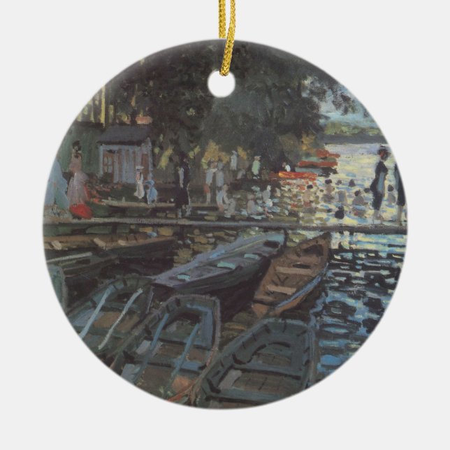 Adorno De Cerámica Bañistas en La Grenouillère de Claude Monet (Frente)