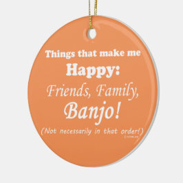 Adorno De Cerámica Banjo me hace feliz