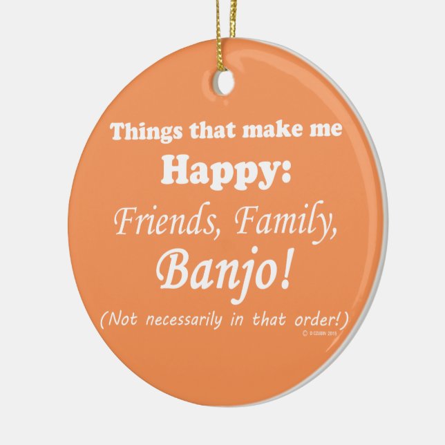 Adorno De Cerámica Banjo me hace feliz (Izquierda)