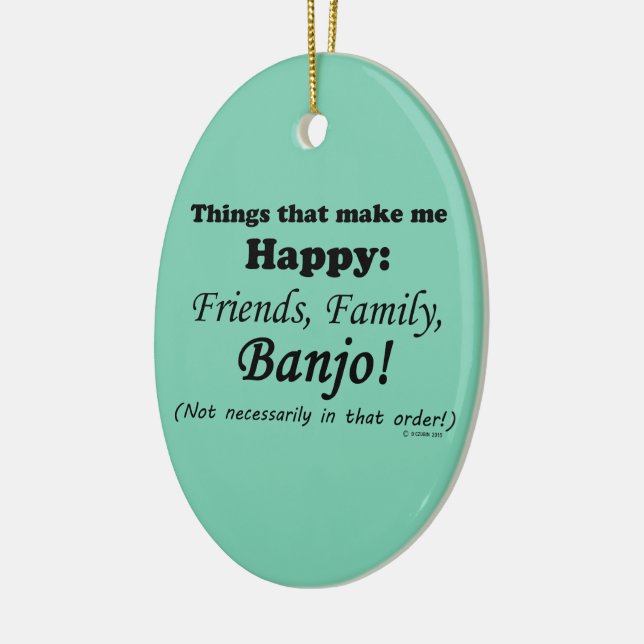 Adorno De Cerámica Banjo me hace feliz (Izquierda)