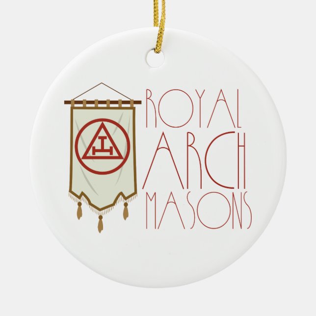 Adorno De Cerámica Banner de Freemason del Arco Real (Frente)