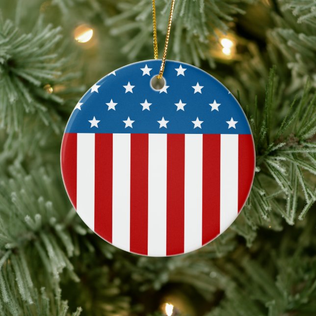 Adorno De Cerámica Banner de Star Spangling (Árbol)