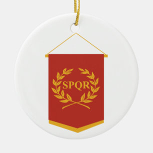 Adorno De Cerámica Banner SPQR