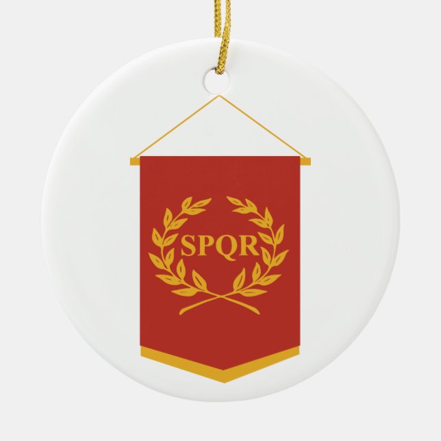 Adorno De Cerámica Banner SPQR (Frente)