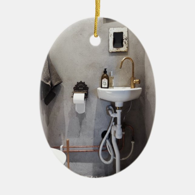 Adorno De Cerámica Baño Funky (Frente)