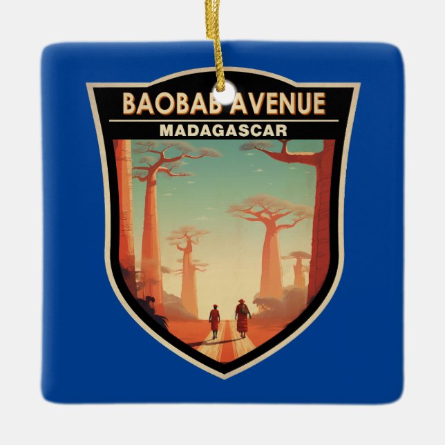 Adorno De Cerámica Baobab Avenue Madagascar (Anverso)