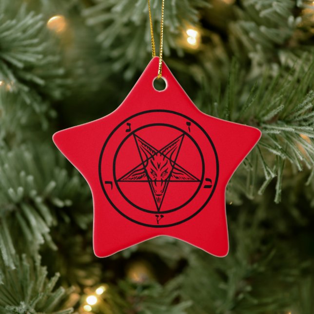 Adorno De Cerámica Baphomet Pentagram Satanic (Árbol)
