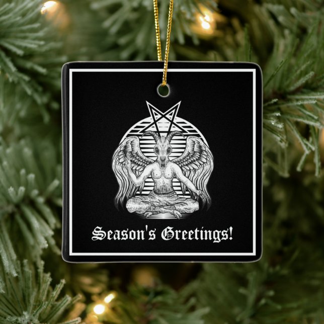 Adorno De Cerámica Baphomet Satanic (Árbol)