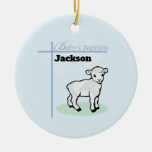 Baptism Blue Boy Lamb, Personalizable