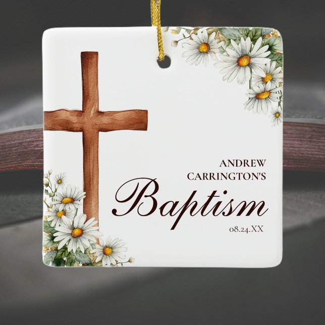 Adorno De Cerámica Baptismo de las acuarelas florales (Subido por el creador)