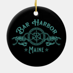 ADORNO DE CERÁMICA BAR HARBOR MAINE KEEPSAKE SOUVENIR VACACIONES
