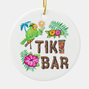 ADORNO DE CERÁMICA BAR TIKI TROPICAL