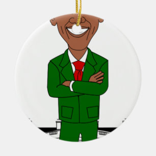 Adorno De Cerámica barack obama santa claus