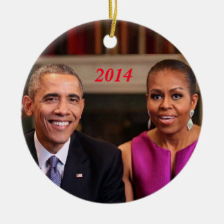 Adorno De Cerámica Barack y Michelle 2014