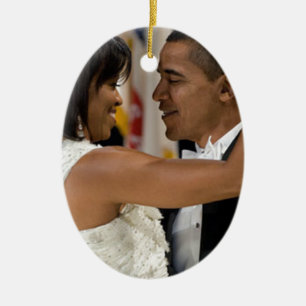 Adorno De Cerámica Barack y Michelle Obama