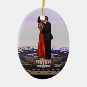 Adorno De Cerámica Barack y Michelle Obama