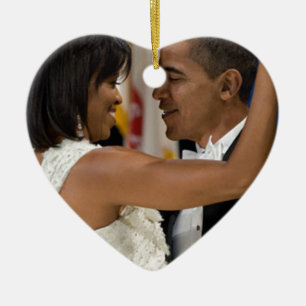 Adorno De Cerámica Barack y Michelle Obama