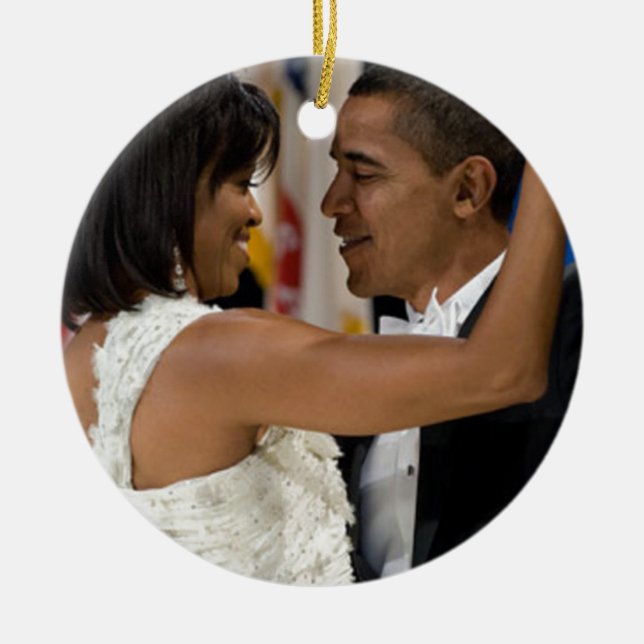 Adorno De Cerámica Barack y Michelle Obama (Frente)