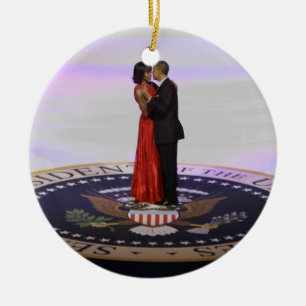 Adorno De Cerámica Barack y Michelle Obama