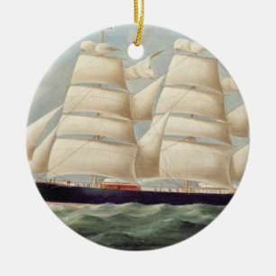 Adorno De Cerámica Barca "Clendovey" de las podadoras (aceite en