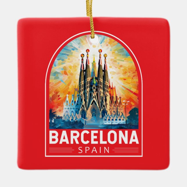 Adorno De Cerámica Barcelona España La Sagrada Familia (Anverso)