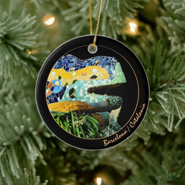 Adorno De Cerámica Barcelona Lizard, Park Guell, Cataluña / Gaudí (Árbol)