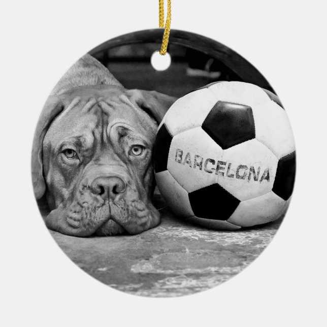 Adorno De Cerámica Barcelona's soccer fanatic dog. Barcelona, Spain (Frente)