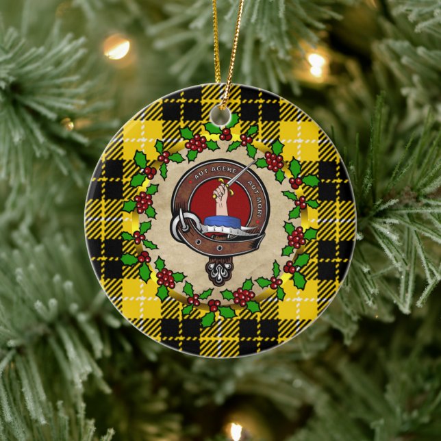 Adorno De Cerámica Barclay Clan Badge & Tartan Personalizado Xmas (Árbol)