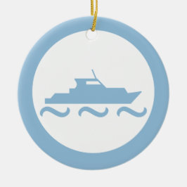 Adorno De Cerámica Barco azul de niño bebé