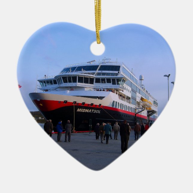 Adorno De Cerámica Barco de cruceros noruego (Frente)