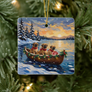 Adorno De Cerámica Barco de Navidad de Pekín Feriado